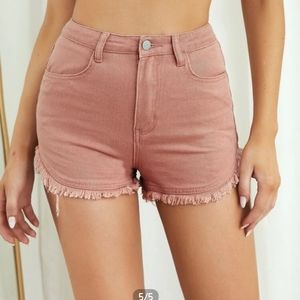 NWOT Solid Raw Hem Denim Shorts Sz L